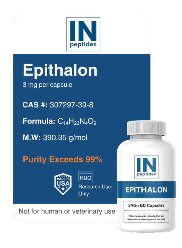 Epithalon 3mg – 60 capsules research peptide for anti-aging