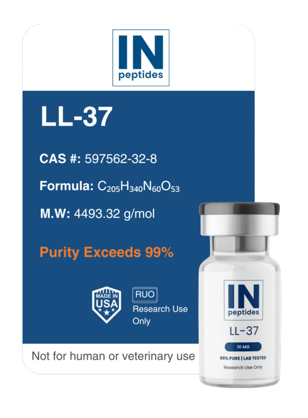 LL-37 peptide capsules for antimicrobial, immune modulation, and wound healing research