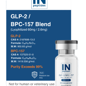 GLP-2 and BPC-157 peptide blend vial for metabolic and tissue regeneration research