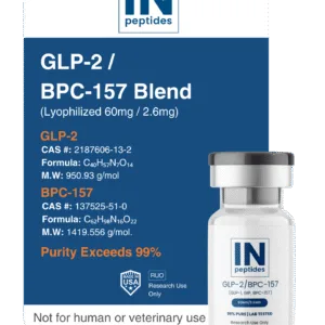 GLP-2 and BPC-157 peptide blend vial for metabolic and tissue regeneration research