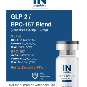 GLP-2 and BPC-157 peptide blend vial for metabolic and regenerative research