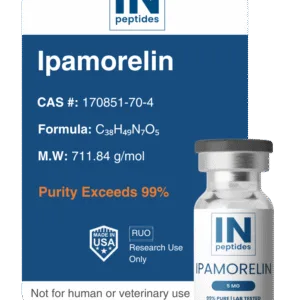 Ipamorelin peptide vial for GH release, muscle, and fat research
