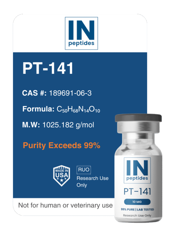 PT-141 peptide vial for sexual arousal and melanocortin receptor research