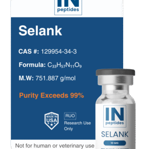 Selank peptide vial for anxiety, cognition, and mood regulation research