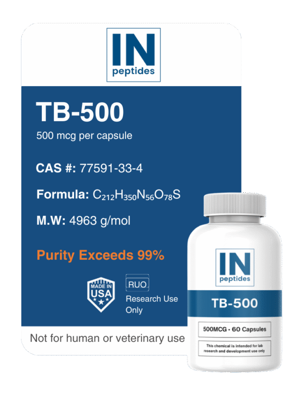TB-500 peptide capsules for tissue repair and regenerative research